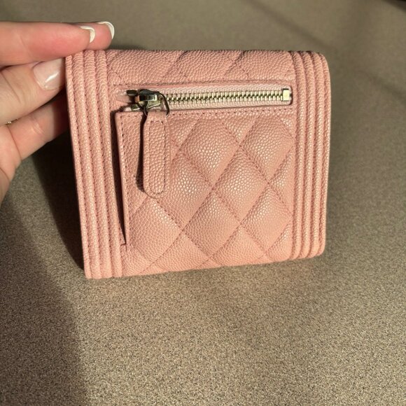 LAST CHANCE ‼️Chanel Caviar Quilted Boy Compact Wallet Pink - Picture 5 of 16